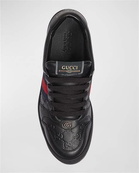 gucci embossed leather low top